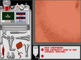 In game image of Life & Death on the Commodore Amiga.