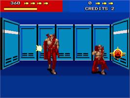 In game image of Line of Fire / Bakudan Yarou on the Commodore Amiga.