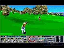 In game image of Links: The Challenge of Golf on the Commodore Amiga.
