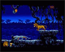 In game image of Lion King on the Commodore Amiga.