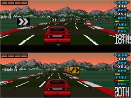 In game image of Lotus Esprit Turbo Challenge on the Commodore Amiga.