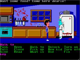 In game image of Maniac Mansion on the Commodore Amiga.