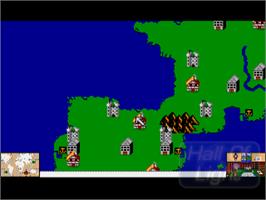 In game image of Merchant Colony on the Commodore Amiga.