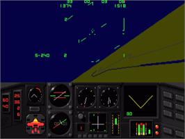 In game image of MiG-29 Fulcrum on the Commodore Amiga.