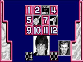In game image of Mike Read's Computer Pop Quiz on the Commodore Amiga.