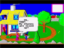 In game image of Mixed-Up Mother Goose on the Commodore Amiga.