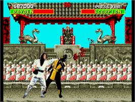 In game image of Mortal Kombat on the Commodore Amiga.