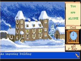 In game image of Mortville Manor on the Commodore Amiga.