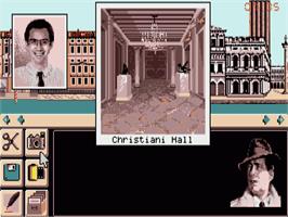 In game image of Murders in Venice on the Commodore Amiga.