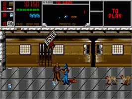 In game image of Narc on the Commodore Amiga.
