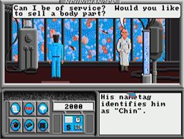 In game image of Neuromancer on the Commodore Amiga.