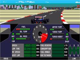 In game image of Nigel Mansell's Grand Prix on the Commodore Amiga.