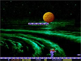 In game image of Ooops Up on the Commodore Amiga.