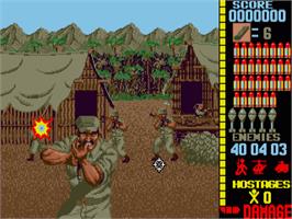 In game image of Operation Wolf on the Commodore Amiga.