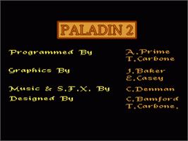 In game image of Paladin 2 on the Commodore Amiga.