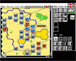 In game image of Panzer Battles on the Commodore Amiga.