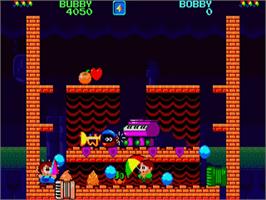In game image of Parasol Stars: The Story of Bubble Bobble 3 on the Commodore Amiga.