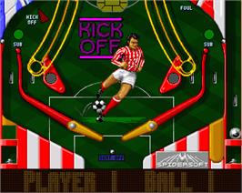 In game image of Pinball Mania on the Commodore Amiga.