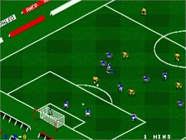 In game image of Player Manager 2 on the Commodore Amiga.