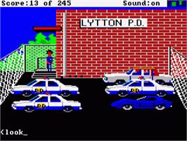 In game image of Police Quest: In Pursuit of the Death Angel on the Commodore Amiga.