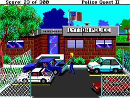 In game image of Police Quest 2: The Vengeance on the Commodore Amiga.