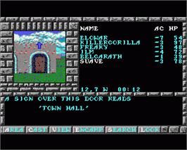 In game image of Pools of Darkness on the Commodore Amiga.