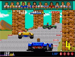 In game image of Power Drift on the Commodore Amiga.