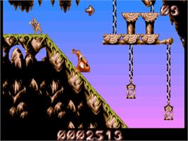 In game image of Puggsy on the Commodore Amiga.