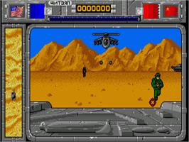In game image of Rambo III on the Commodore Amiga.
