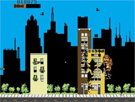 In game image of Rampage on the Commodore Amiga.