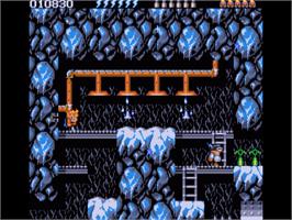 In game image of Rick Dangerous 2 on the Commodore Amiga.