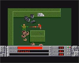 In game image of Road Raider on the Commodore Amiga.