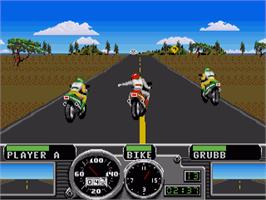 In game image of Road Rash on the Commodore Amiga.