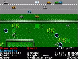 In game image of Roadwar Europa on the Commodore Amiga.
