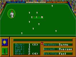 In game image of Robin Smith's International Cricket on the Commodore Amiga.