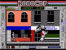 In game image of Robocop on the Commodore Amiga.