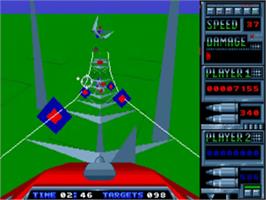 In game image of Roller Coaster Rumbler on the Commodore Amiga.