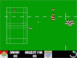 In game image of Rugby: The World Cup on the Commodore Amiga.
