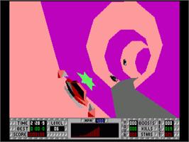In game image of S.T.U.N. Runner on the Commodore Amiga.