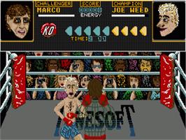 In game image of Seconds Out on the Commodore Amiga.
