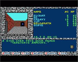 In game image of Secret of the Silver Blades on the Commodore Amiga.