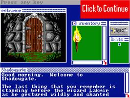 In game image of Shadowgate on the Commodore Amiga.