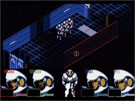 In game image of Shadoworlds on the Commodore Amiga.
