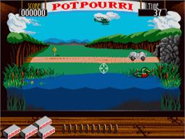 In game image of SideShow on the Commodore Amiga.