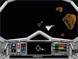 In game image of Skyfox II: The Cygnus Conflict on the Commodore Amiga.