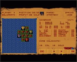 In game image of Spoils of War on the Commodore Amiga.