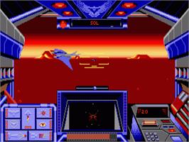 In game image of Stellar 7 on the Commodore Amiga.