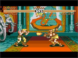 In game image of Street Fighter II - The World Warrior on the Commodore Amiga.