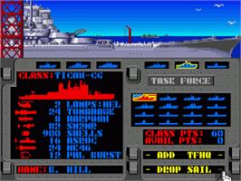 In game image of Strike Fleet on the Commodore Amiga.