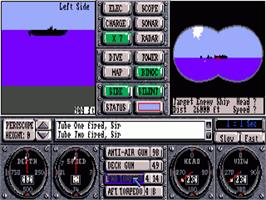 In game image of Sub Battle Simulator on the Commodore Amiga.